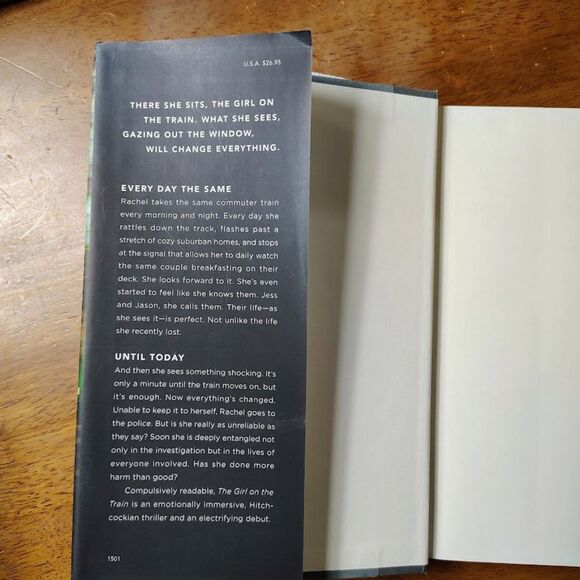 The Girl On The Train Hardcover Book 2015 Chiller Paula Hawkins 9781594633669 - Picture 5 of 6